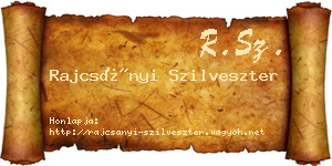 Rajcsányi Szilveszter névjegykártya